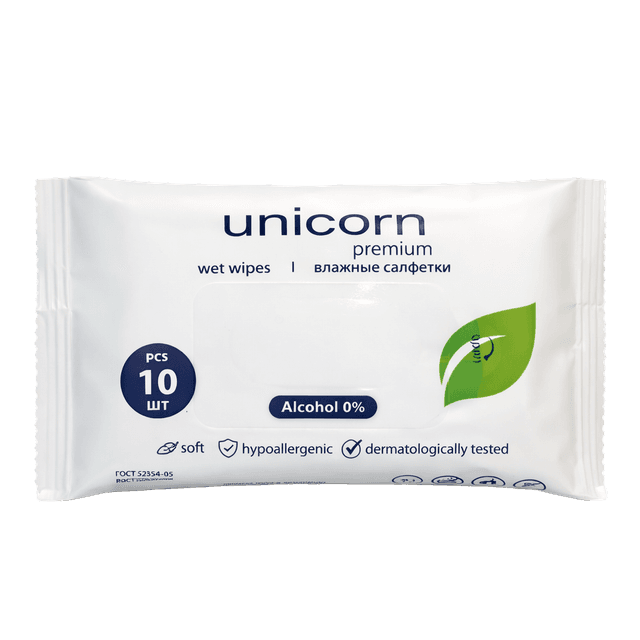 Влажные салфетки Unicorn, 10шт